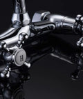 Wall Mount Kitchen Faucet With Adjustable 3 To 9 Inch Spread, 2 Cross Handles, Chrome Finish, 1.8 GPM Flow, close-up of handles