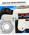 Close-up of Heavy Hitter Adjustable Leveling Casters Set With Swivel Plate Mount showing non-slip wheels and adjuster.