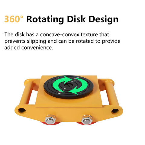 Close-up of 4 Pack Heavy Duty Machinery Skates Dolly For Industrial Moving Equipment 6 Ton Capacity With 360 Degree Swivel top