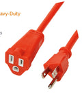 Heavy Duty 50-Foot Indoor Outdoor Extension Cord With 3 Prong Grounded Plug, 13 Amp 125V 1625W Copper Wire, Vinyl Coated, Orange