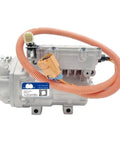 Electric AC Compressor Straight Swap for BYD Qin EV Climate Control System with orange connector and mounting brackets.