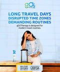 Person holding phone with luggage and Portable Oxygen Canister 2 Pack Lightweight 7 Oz Each for travel ease.