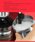Close-up of 5Bar High Pressure Coffee Maker With Foam Function For Home Or Office, Italian Style Espresso Extraction, frothing milk