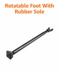 Door Security Bar 25 To 45 Inch Adjustable Heavy Duty Steel Security Stopper For Home Apartment Hotel Travel Black 1 Pack With Removable Head For Sliding Doors, showing rotatable foot with rubber sole.