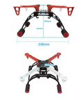 330mm 4 Axis Quadcopter Drone Frame Kit for DIY Drones with Ultra Strong Arms, durable airframe shown from top and front view.