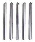 Five HARFINGTON carbide V-bits set, 90-degree, 1/8 in shank, 0.1 mm tip for wood engraving