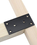Heavy Duty Black Metal Flat Straight Brace Brackets Set for Furniture Shelves and Cabinets Mending Plates with Screws built to last.