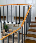 Tough As Nails Side Mount Stair Railings And Deck Balusters With Adjustable Angle Brackets Complete Hardware Kit Black 41 Inch view of installed stair railing