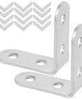 Heavy Duty L Brackets Set With Screws 16 Piece Cold Rolled Steel Corner Braces for tables and furniture, silver finish