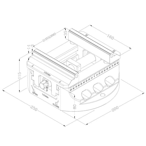 Heavy Duty CNC Self Centering Milling Vise Built Tough With A Rock Solid Alloy Base And Wide Jaw Opening for precise measurements.