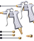 Heavy Duty Air Blow Gun With Brass Adjustable Flow Nozzle And Two Steel Flow Extensions A Durable Pneumatic Air Compressor Accessory