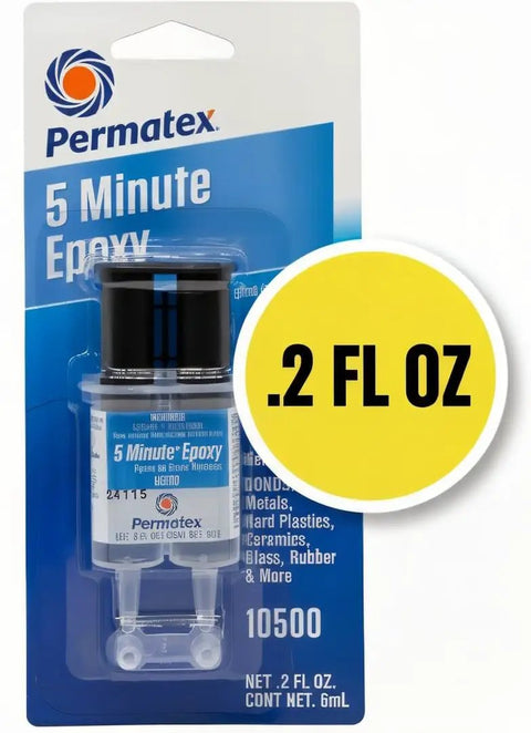 Fast Setting Epoxy Resin Syringe For Quick Bonding, Single Use, All Purpose Formula, 0.2 fl oz package, Permatex brand