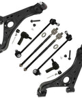 8Pc Front End Suspension Kit For 2013 To 2022 Chevy Trax With Hydraulic Steering Includes 2 Front Lower Control Arms With Ball Joint Assemblies 2 Front Outer Tie Rods 2 Front Inner Tie Rod Ends And 2 Front Sway Bar Links Plug And Play, black steel parts
