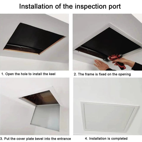 Installation steps of Rock Solid Aluminum Alloy Access Panel for Smooth Drywall Ceilings and Walls Snap Fit, 27 X 47 inch.
