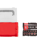 Three Eighths Inch Drive Six Point Socket Set With Ratchet And Bits In A Mini Stacking Box Grab And Go Thirty Five Piece Includes Eight To Nineteen Millimeter Sockets, Extensions, Magnetic Hex Bit Holder, Ninety Tooth Quick Release Ratchet, Wobble L.