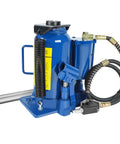 Heavy Duty 20 Ton Pneumatic Air Hydraulic Bottle Jack With Manual Hand Pump For Auto And Truck Repair Lift Blue High Capacity Tool