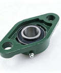 Ten Piece Set Heavy Duty Cast Iron Pillow Block Bearings 1 Inch Bore Two Bolt Flange Replacement For UCFL20516 Fits Farms Conveyors Garage Doors Manufacturing Systems Superior Vibration Resistance Long Last Performance For Workhorse Tasks. Green cast iron pillow block bearing with 1 inch bore and two bolt flange