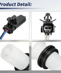 Mitsubishi Windshield Washer Fluid Level Sensor For Outlander 2014-2020, Outlander Sport 2016-2025, Outlander PHEV 2018-2022, Eclipse Cross 2018-2025 Replacement 8260A406 Plug And Play Easy Install, black connector and white sensor body