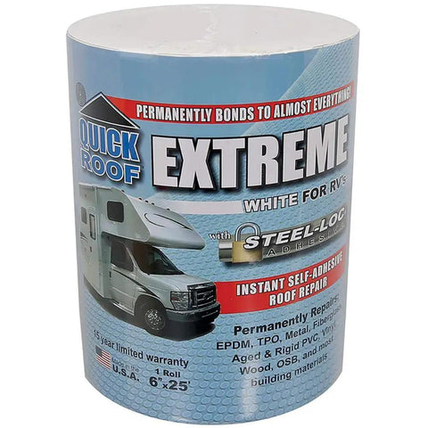 Extreme White Quick Roof Self Adhesive Roof Membrane Roll 6 Inch By 25 Feet for TPO EPDM Metal Fiberglass.