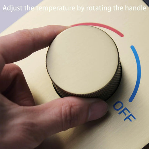 Five Function Shower Mixing Valve In Brushed Gold With Digital Temperature Display, Pressure Balanced Anti-Scald Valve For Safe, Drama-Free Family Showers, Easy Install, Modern Bath Upgrade; hand turning temperature knob