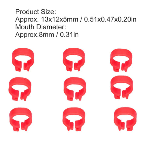 100 Pack 8mm Plastic Bird Leg Bands For Pigeons And Small Birds, No Fuss Clip Reusable Poultry Leg Rings For Finch Bantam Dove Quail, Red