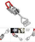 Heavy Duty Carbon Steel Toggle Latch Clamp With Quick Release Triangle Lever High Strength 4002 Action, shown from the side.