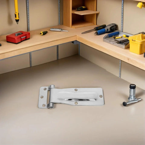 Beefy Heavy Duty Stainless Steel Hinges For Outdoor Use, Marine Grade And Weatherproof, Easy Install, Big Load Support For Truck Bins, Vehicle Gates, Dump Trailers, Ready For Harsh Environments hinge with mounting holes on workbench