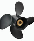 Aluminum Four Blade Propeller 10.63 X 12 Pitch For Mercury Outboard Motors 25 70 HP Right Hand Rotation 13 Spline With Hub Nut Kit