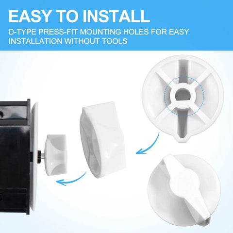 Two Pack Timer Knob Replacement For Wall, Bath, And Light Timers, Spring Wound Switch Knobs, Premium ABS, showing easy installation