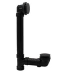 12 Inch And 4 Inch Bath Waste And Overflow Assembly Kit With Tip Toe Drain Plug, Illusionary Faceplate, SCH 40 ABS Pipe, Matte Black Finish