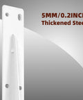 Detailed view of 5mm thickened steel, part of Heavy Duty 20 Inch L Shelf Brackets With 880 Lb Load Capacity, 90 Degree Metal Shelf Brackets.
