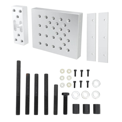 Drill Press Support Plate Set For 30 Ton Car Wheel Hub Bearing Bushing Repair And Installation Heavy Duty Adjustable Base Plate Tool For Pressing And Removing Bearings, including anti-slip plates and bolts.