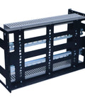 Front view of 6U Rackmount DIN Rail Control Panel Enclosure With 8 Inch Depth, Heavy Duty 14 Gauge Steel, Fits 19 Inch Racks