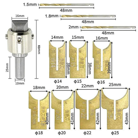 Bead Maker Drill Bit Set for Woodworking, 18 Pcs Carbide Beading Bits, size variations, alloy steel, woodworking tool.