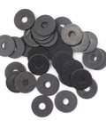 Heavy Duty M3 Flat Washers 100 Pc Set With 3mm ID 12mm OD 1mm Thick Black Large Fender Gasket Grade 8 Carbon Steel Fits M3 Bolts For Home Improvement And DIY BinifiMux on display.