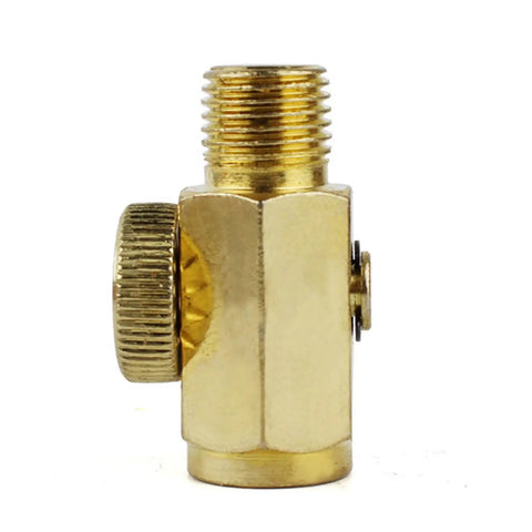 Pro Grade Pneumatic Speed Regulator With Dual Quarter Inch Threads For Industrial Equipment High Accuracy Air Regulator External 13mm And Internal 12mm Interfaces Built For 12mm To 40mm Tools In A Compact Portable Setup, brass body with threaded knob