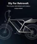 Illustration of customizable RetroVolt Electric Bike For Adults With 2000W Peak Motor 30 MPH Top Speed 70 Mile Range.
