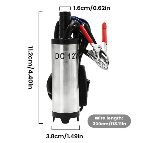Heavy Duty Portable Oil Transfer Pump With Multi Purpose Fluid Dispensing for Gas, Diesel And Water Moving in Garage or Outdoors.
