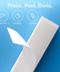 TV Cord Hider 42 Inch Cord Cover For Large Cable Management, wall mount concealer, white, peel-and-stick installation