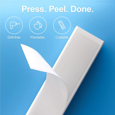 TV Cord Hider 42 Inch Cord Cover For Large Cable Management, wall mount concealer, white, peel-and-stick installation