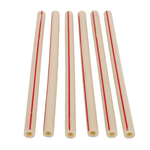 Six Pack Transfer Hoses For Soft Serve Ice Cream Machines, Pro Grade Food Safe Rubber Replacement Parts, HC138836 Compatible, Durable, Easy Maintenance For Cafes, Shops, And Ice Cream Stands, six beige rubber hoses with red stripe
