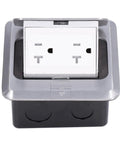 Shop Grade 250V 20A Floor Electrical Outlet With Embedded Pop Up Power Socket And Ip40 Weather Seal, top view of the flush mount socket.