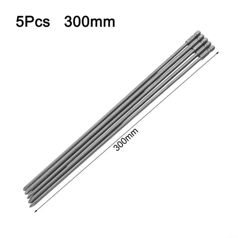 Huge Heavy Duty Long Screwdriver Bits Set With 5 Pieces Including Master PH1 And PH2 Sizes Perfect For Electric Drills And Manual Gear During Metal Construction Fix It Projects Around The Workplace, 300mm 5 pcs