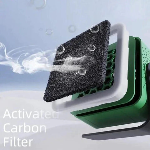 Close-up of carbon filter in Portable Solder Fume Extractor Fan With Carbon Filter Solder Smoke Absorber Cooling And Lighting