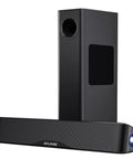 2.1 Computer Speaker System With Subwoofer, Bluetooth 5.4 And 3.5mm Aux In, 60W Peak Power, AC Powered Desktop Sound Bar Front View
