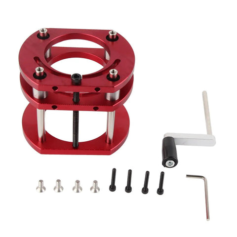 Metal Router System Kit For DIY Router Table Build With Durable Base Plate And 4 Jaw Clamps, Lifter Base shown with components