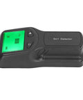 Fafeicy Stud Finder Wall Scanner 5 in 1 Detector with LCD Display for, showing green LCD and control buttons from top angle.