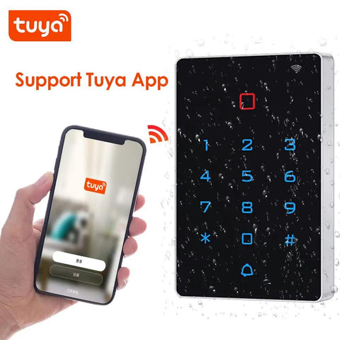 WiFi Tuya Access Control Keypad With 125kHz Card And Dope Mobile App Control IP68 Waterproof Wiegand Door Lock Opener Remote Entry System