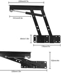 Heavy Duty Two Piece Lift Up Coffee Table Mechanism With Smooth Gas Spring Hinge Support Bracket dimensions showing hydraulic lift kit.