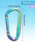 3 Inch Aluminum Alloy Carabiner Clip With D Ring And Spring Snap Hook Grab And Go Keychain Clip Colorful 2 Pack
